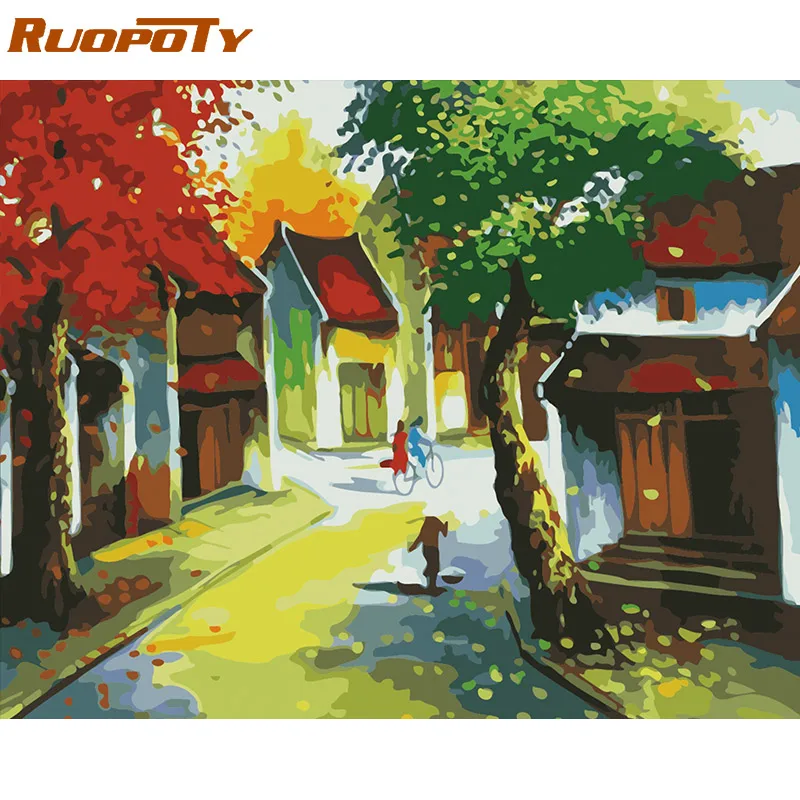 1680 Ruopoty рамка Лебедь животные DIY картина по номерам Настенная картина акриловая холст картина для свадебного украшения Прямая - Цвет: 1680