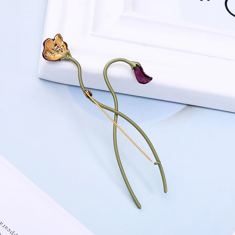 Kissme минимализм неправильный дизайн циркон двухцветные эмалированные Цветы