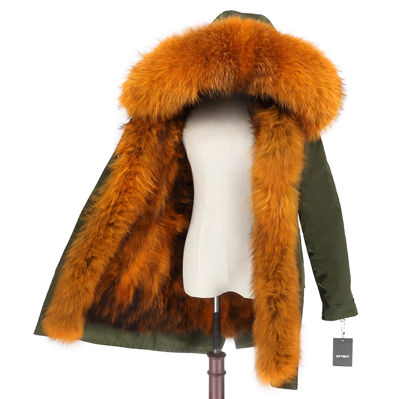 OFTBUY пальто из натурального меха енота, капюшон из лисьего меха, зимняя куртка, Женская длинная парка, водонепроницаемая верхняя одежда