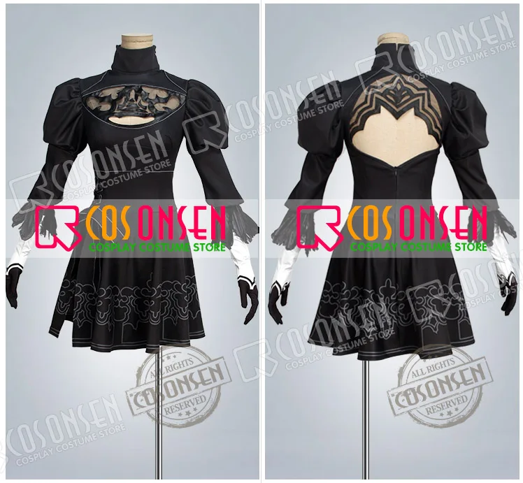 Костюм для косплея из игры NieR Automata 2B Heroine COSPLAYONSEN Черное женское платье с