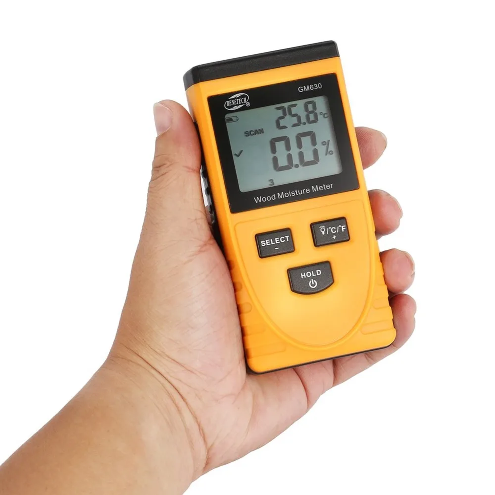 BENETECH GM630 цифровой ЖК дисплей измеритель влажности древесины тест Дерево Бумага