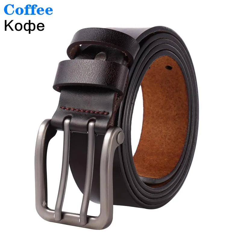 coffee Мужской ремень из натуральной кожи больших размеров 140, 150, 160, модный ремень с двойной пряжкой для полных людей, роскошный ремень для джинсов - Цвет: coffee