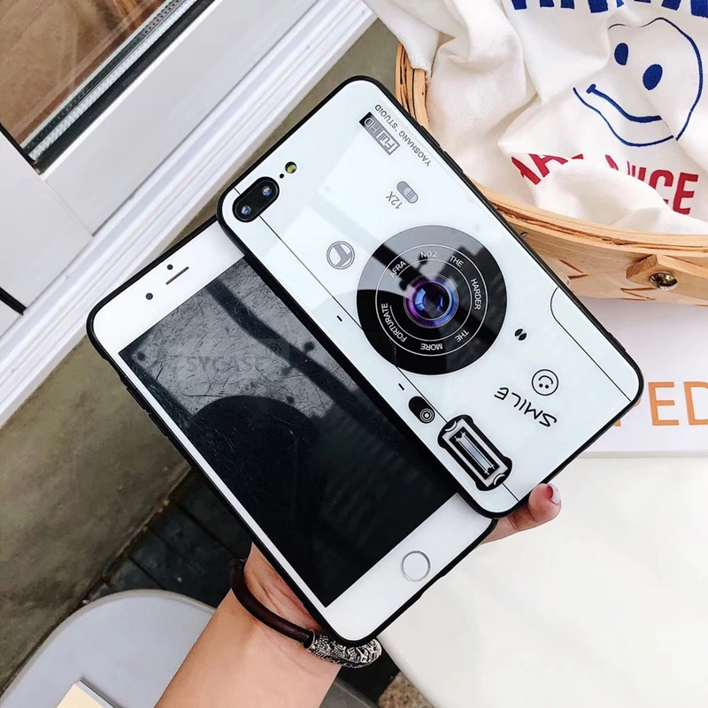 SYCASE персональная камера Стекло чехол для iPhone x 7 8 плюс 6 6s все включено мужчины и