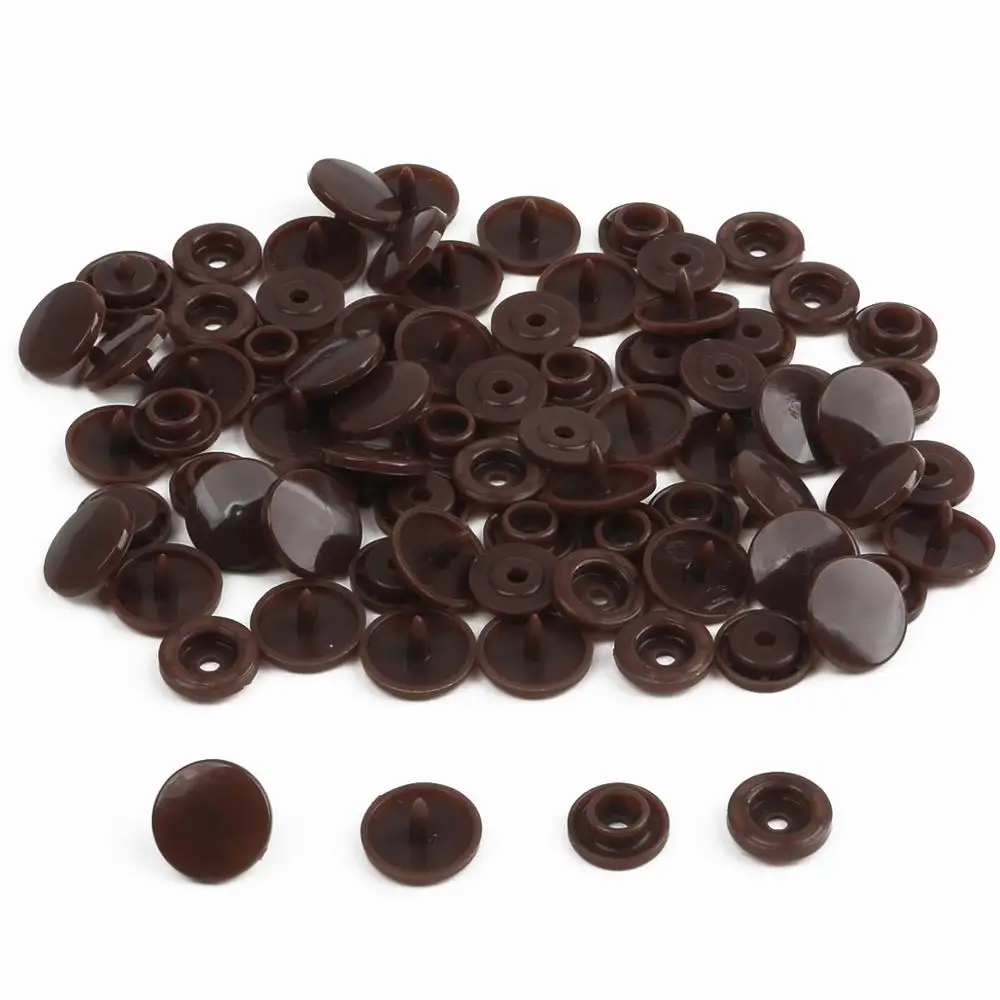 Dark Brown 20 комплектов T5 12 мм круглые пластиковые защелки Кнопки Застежки пододеяльник лист кнопка аксессуары для одежды для детской одежды Зажимы - Цвет: Dark Brown