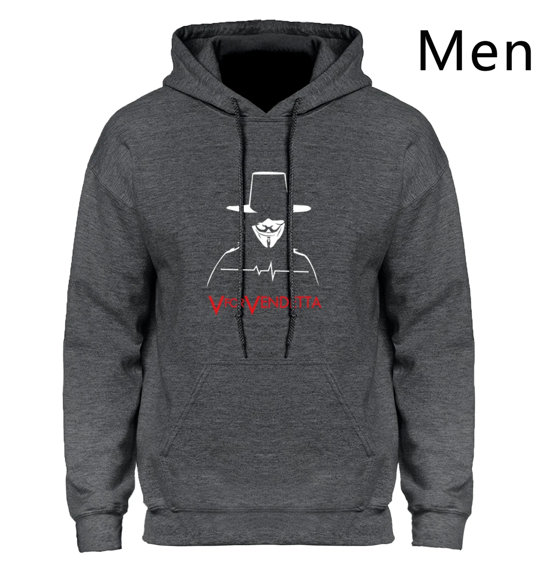 V для толстовки "вендетта" мужские Moletom Anonymous Guys Belt Fawkes Mask толстовки с капюшоном для мужчин s с капюшоном в стиле хип-хоп Уличная одежда Swag Hoody - Цвет: Dark Gray