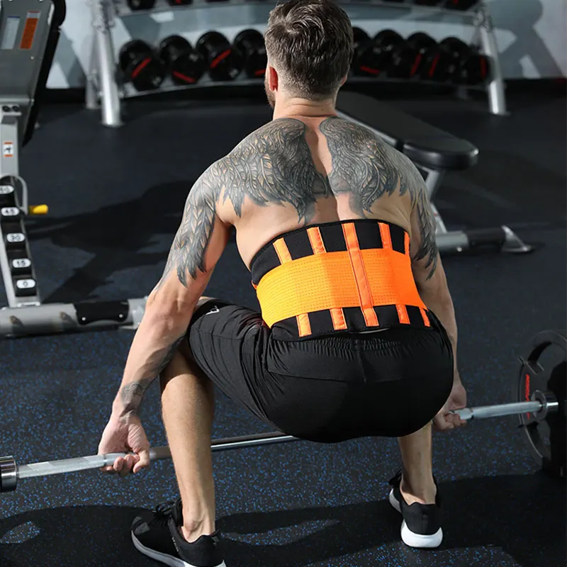Orange Waist Support Эластичный Поясничный пояс для поддержки талии, тренировочный корсет, пояс для фитнеса, пояс для похудения, нижнее белье, пояс для потери веса в спине - Цвет: Orange Waist Support