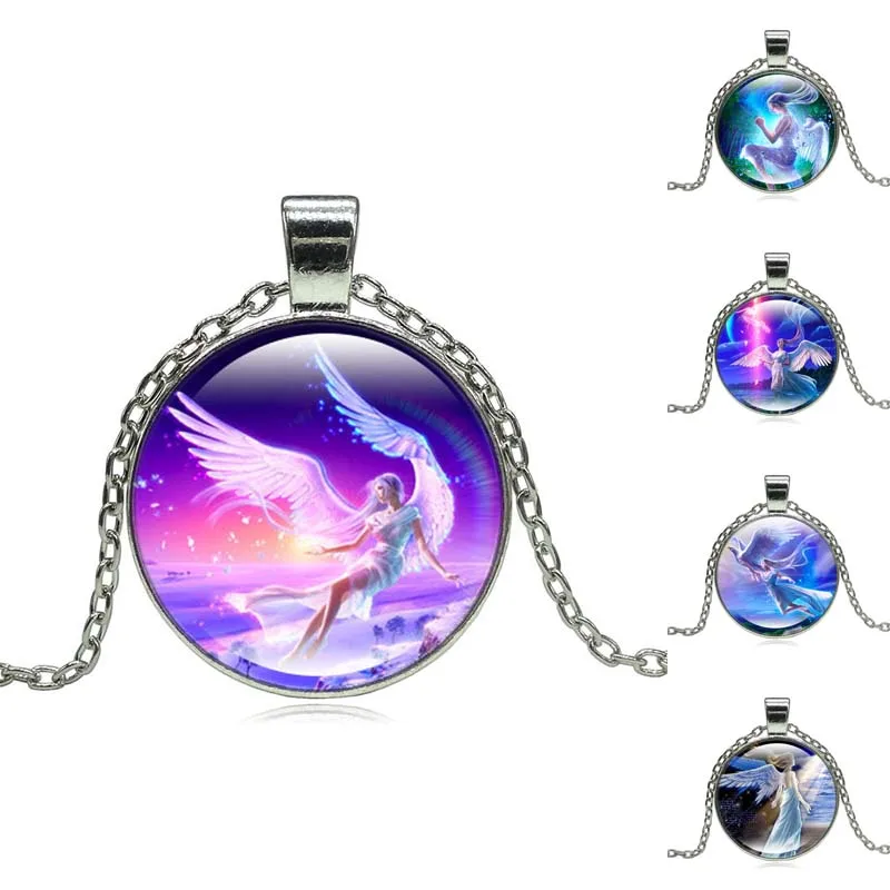 Ювелирные изделия с посеребренным покрытием со стеклянным кабошоном чокер