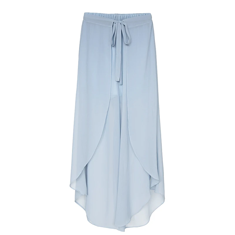 Женские шаровары свободные шифоновые широкие брюки с высокой талией и оборками