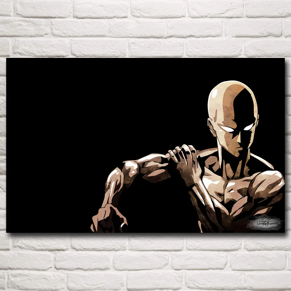 Постеры и принты в стиле аниме foocome ONE PUNCH MAN Шелковый Декор для дома настенные