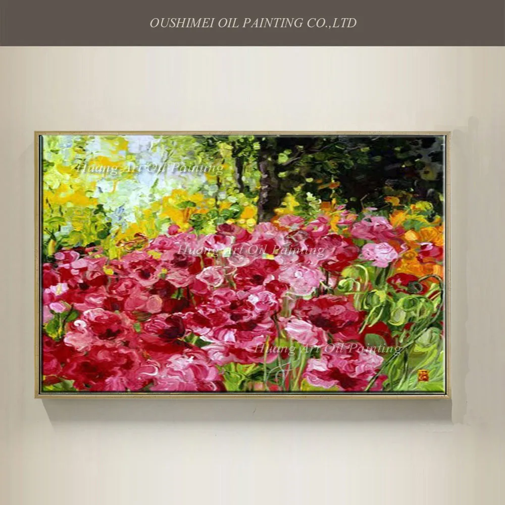 Ручная роспись ножом цветком картина маслом на холсте Современные абстрактные