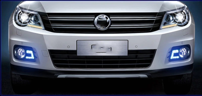 Автомобильный мигающий 1 пара для Volkswagen VW Tiguan 2010 2011 2012 светодиодный DRL дневные ходовые огни Дневной светильник противотуманный светильник