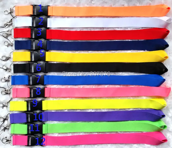 

Free shipping 250pcs mix colour Solid Blank neck lanyard phone for collection ID holders ch-23