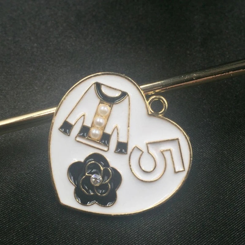 

28MM 16Pcs Cloth Flower Tone Heart Shape Glazing KC Color Alloy Charms Jewelry Pendants