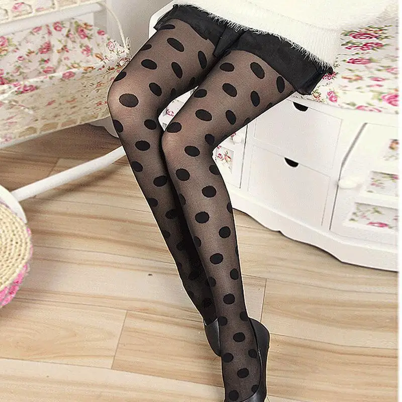 1 шт. женские колготки в крупную точку|stockings big|black tights womenwomen sexy stockings |