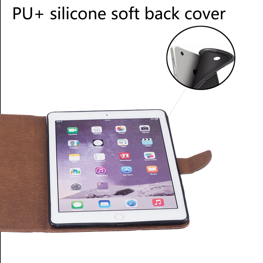 Чехол для ipad air 2 Чехол Air1 из искусственной кожи+ мягкий чехол на заднюю панель с кошельком и отделением для карт A1566 A1567 чехол для ipad air 1 2 Чехол