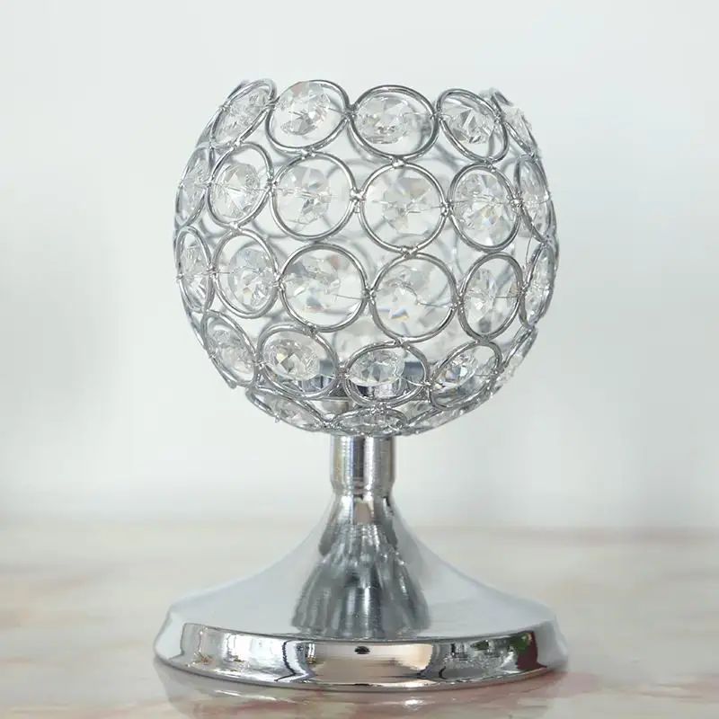 

Peandim Crystal Candlestick Metal Pillar Candle Holders Romantic Wedding Centerpieces Cylinder Candelabra Home Decoration Holder