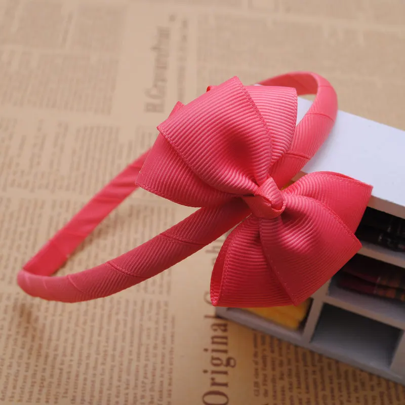 Coral Hairbands 1 шт. однотонные ленты банты Детские повязки для волос на голову Детские обручи для волос Бутик тиара аксессуары для девочек - Цвет: Coral Hairbands
