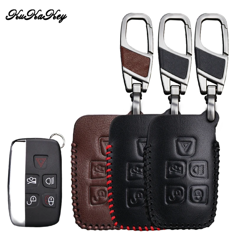 

Leather Car Key Case Cover For Land Rover Freelander 2 Range Rover A8 A9 Discovery Defender Car Key Shell Protection Car Styling