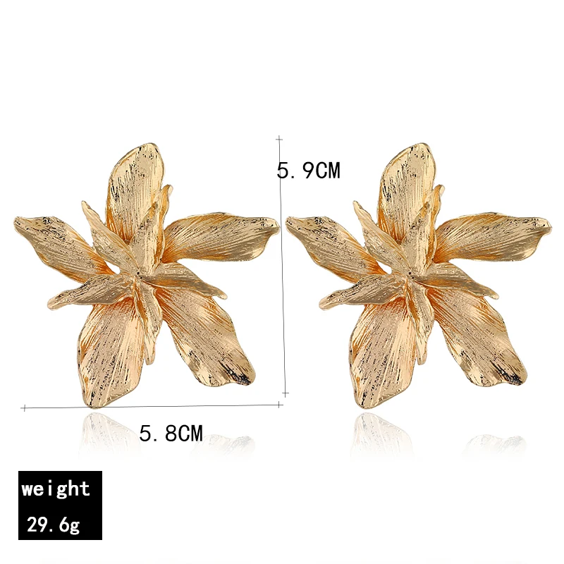 ZXZ винтажные золотые металлические серьги-гвоздики в форме цветка