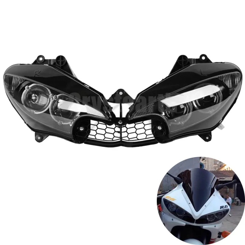 Для Yamaha YZFR6 YZF R6 2003 2004 03 04 05 мотоциклетная передняя фара Лампа в сборе Корпус Комплект| |