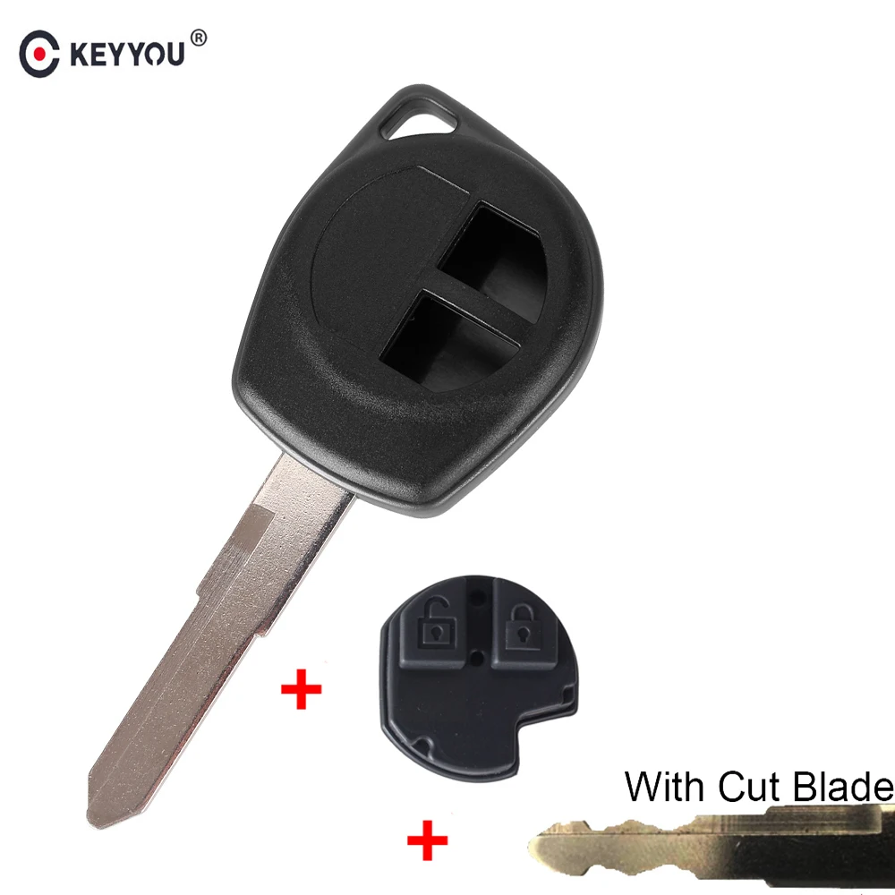 Cutting with pad KEYYOU Cut/неразрезанное лезвие для Suzuki Swift Grage Vitara Alto, 2 кнопки, откидной складной чехол для ключа автомобиля, обновленная оболочка - Количество кнопок: Cutting with pad