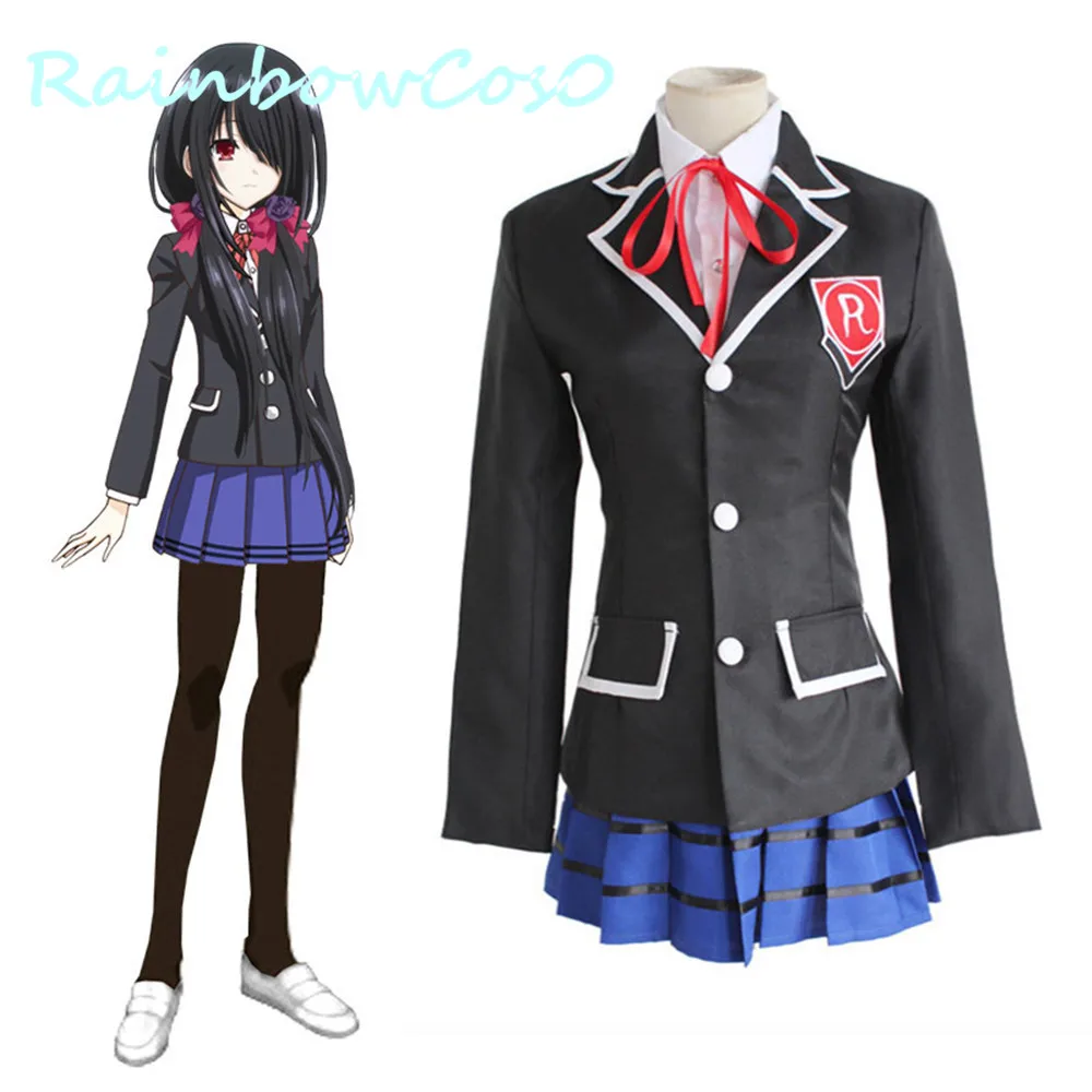 RainbowCos0 костюм для косплея Дата живой Tokisaki Куруми кошмар Униформа платье аниме