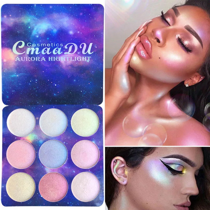 

Highlighter Palette Starry Sky Series Powder Brighten Iluminador Maquiagem Shimmer Glow Kit Professional Makeup 9 color