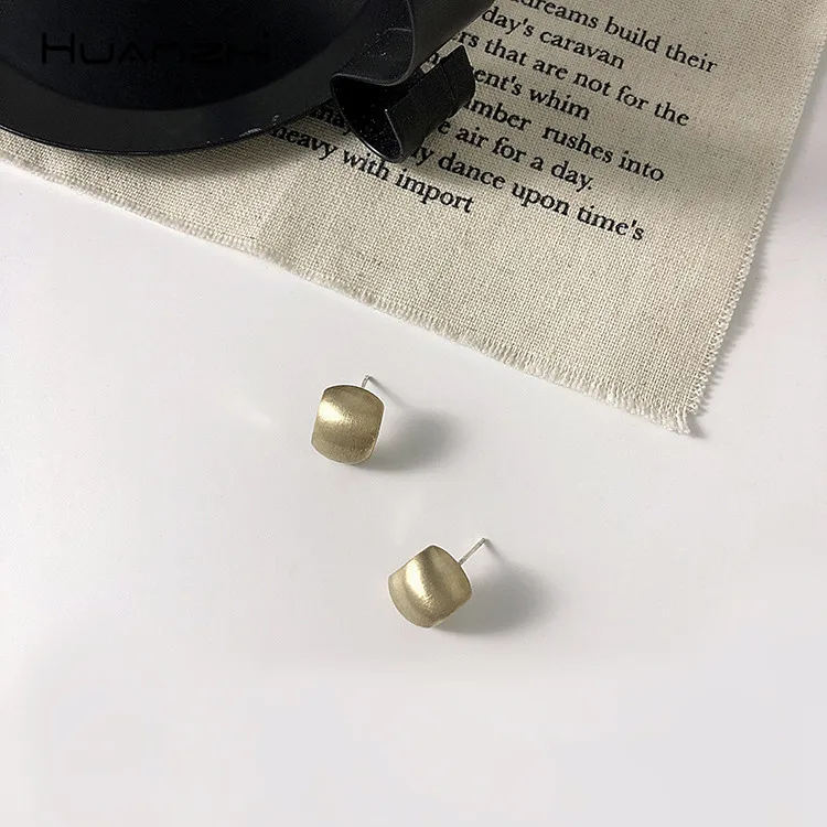 Женские длинные висячие серьги HUANZHI корейские вечерние из матового сплава с