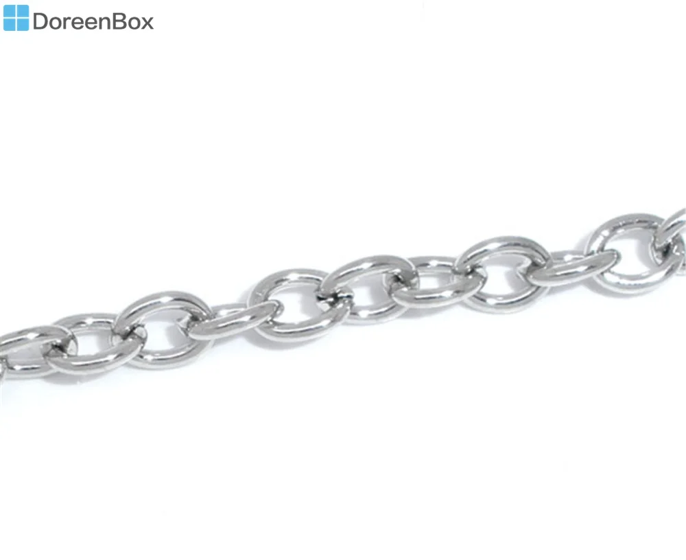 

Doreen Box Lovely 10 м Серебряный тон Кабельные цепи фурнитура 5x3,5 мм (B05735)