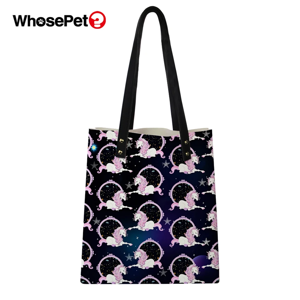 WHOSEPET женская сумка на плечо из искусственной кожи мультяшный Единорог для