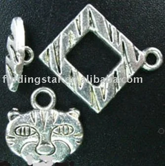 Бесплатная доставка 30 комплектов тибетские серебряные квадратные застежки 3 в 1