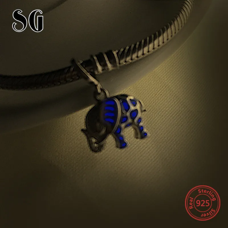 SG светится в темноте, Рождественские Подвески dumbo pandora, серебро 925, оригинальные бусины для изготовления браслетов, ювелирных изделий, женские аксессуары