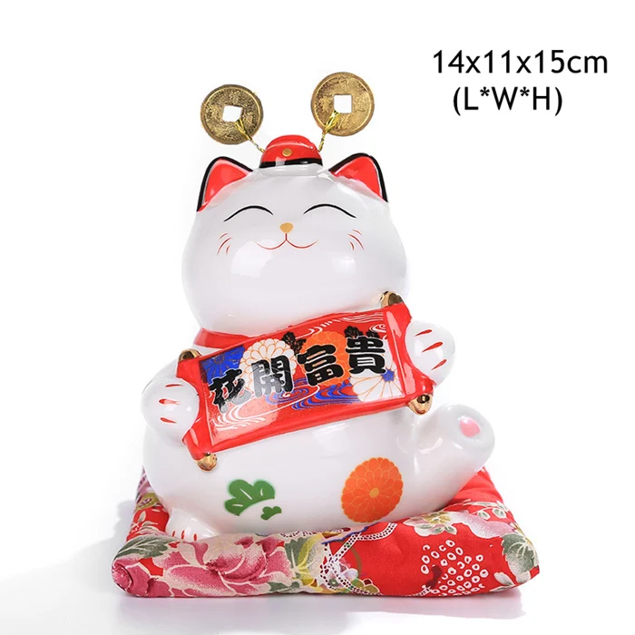 B 6 дюймов Maneki Neko керамика Lucky Cat домашний декор фарфоровые украшения милые Фортуны кошка копилка фэншуй ремесла - Цвет: B