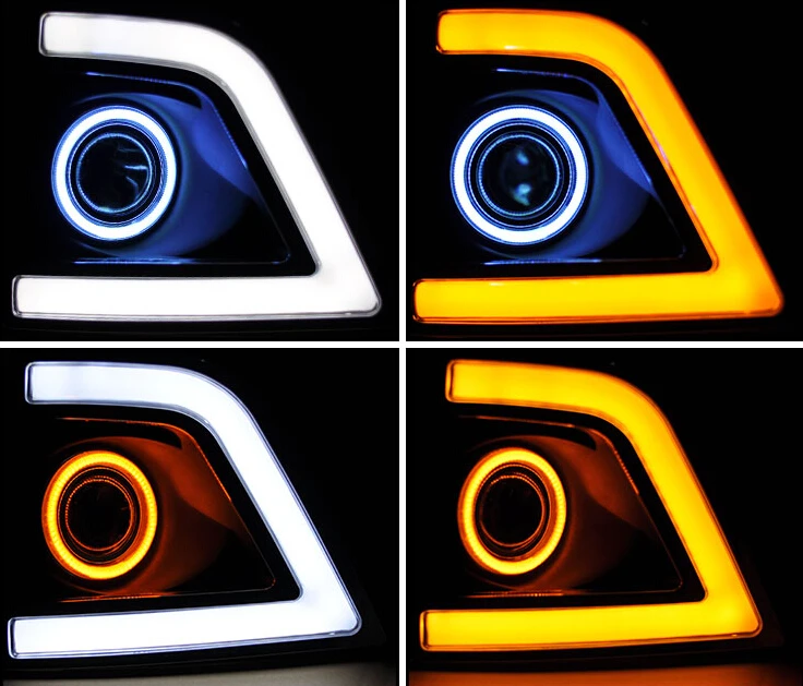 Белый светодиод DRL + желтый указателя поворосветильник COB angel eye (6 цветов)