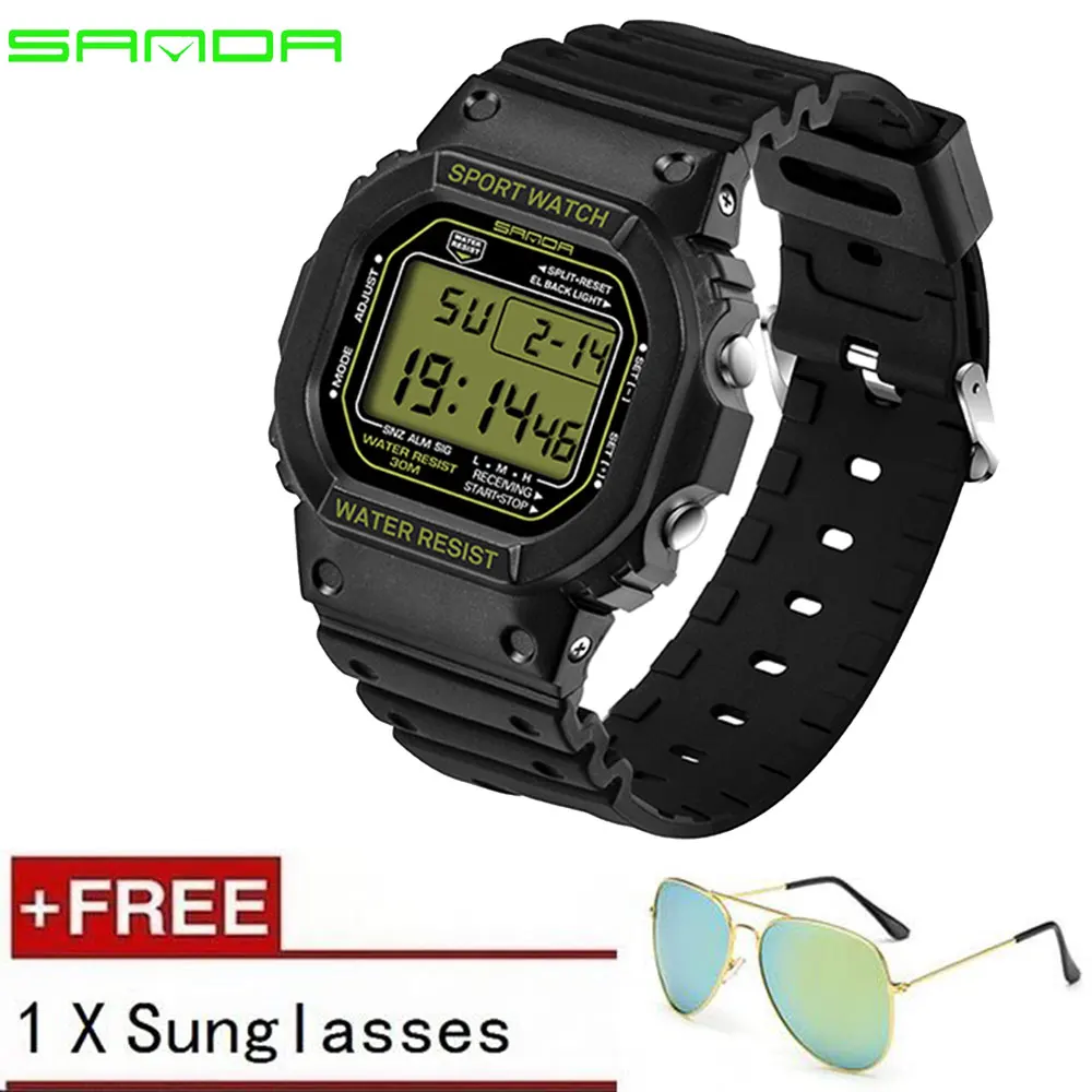 2018 военные электронные наручные часы спортивные Лидирующий бренд Sanda цифровые