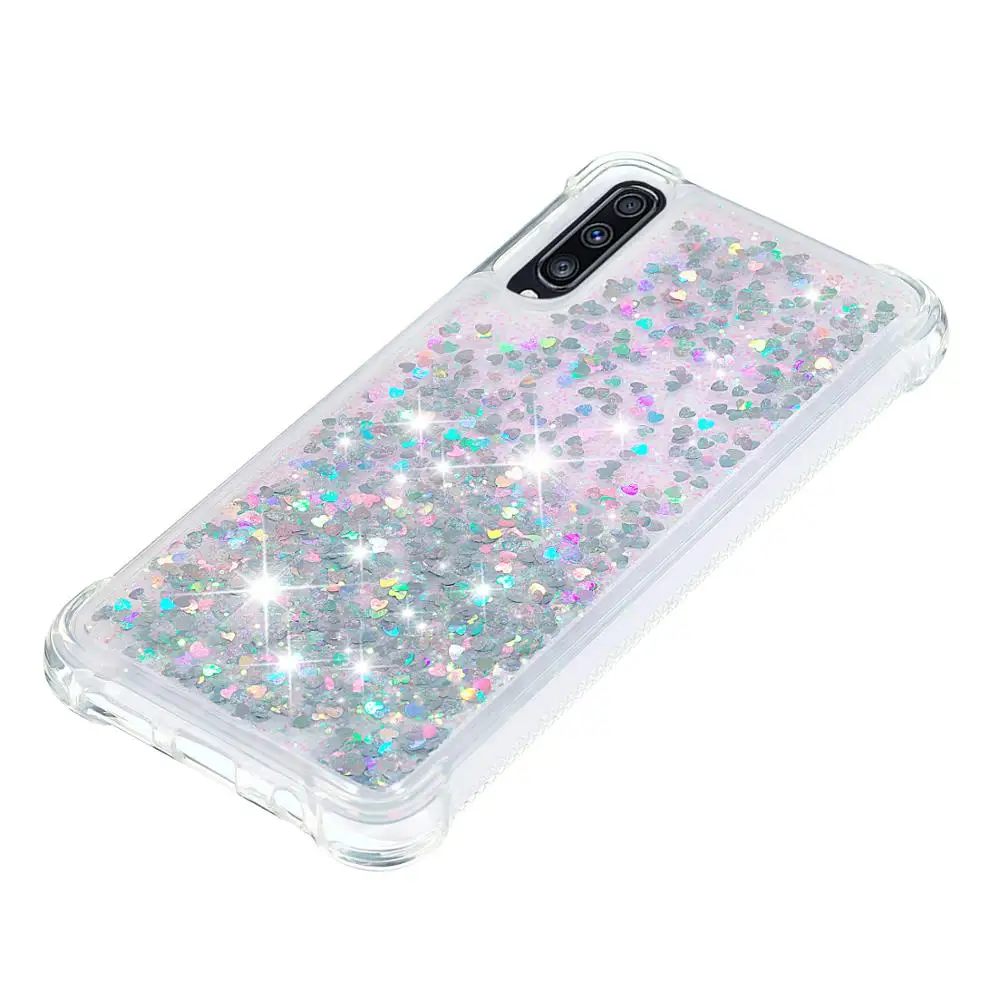 Soft Fashion Love Heart Quicksand Liquid Silicone Phone Case for Google Pixel 3 Google Pixel 3a XL Air Cushion Corner Shockproof