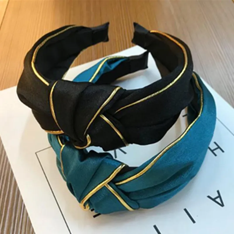 

Solid Satin Headband Wide Adults Hair Accessories Top Bow Knot Hairband Face Wash Head Band Hair Ornament Hair Hoop