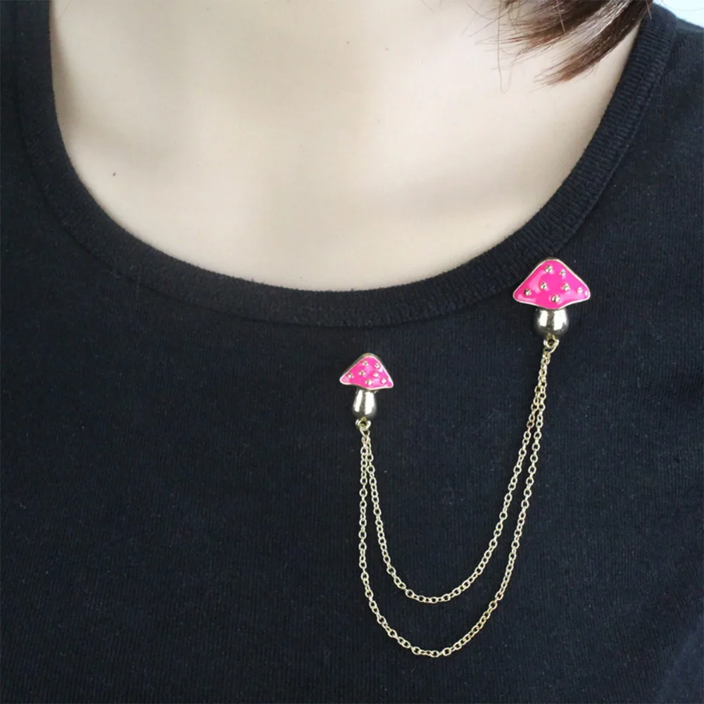 Fashion Woman Girl Mushroom Enamel Brooches Pins Zinc Alloy Shawl Brooch Factory Wholesale Sales Clothing Accesories | Украшения и