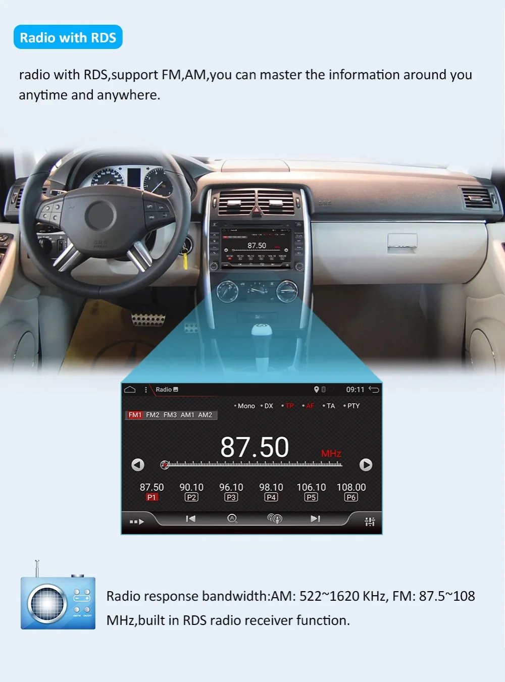2 DIN радио Android 9,0 автомобильный dvd-плеер радио gps Navi для Mercedes Benz B200 A B класс W169 W245 Viano Vito W639 Sprinter W906