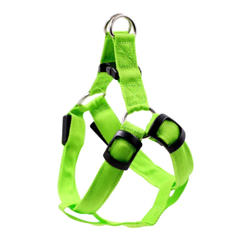 PET Nylon LED Dog Harness Pet Cat Dog Collar Harness Vest Safety Lighted Dog Harness Pet Dogs Luminous Fluorescent Collars
