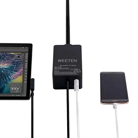 102W 15V 6.33A AC адаптер Зарядное устройство для Microsoft Surface Book 2 Suface Pro 3 4 5 Tablet питания с USB