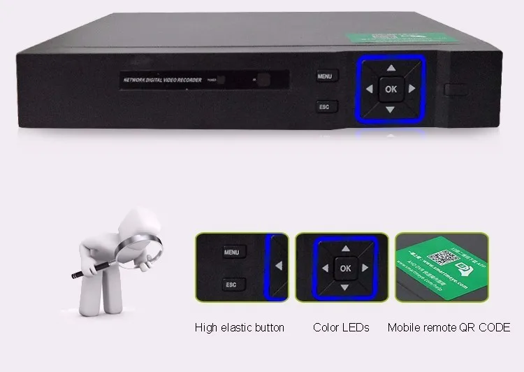 4-канальный 1080N 5 в 1 (совместимый с TVI CVI AHD DVR IPC) CCTV H.264 видеонаблюдение записью на