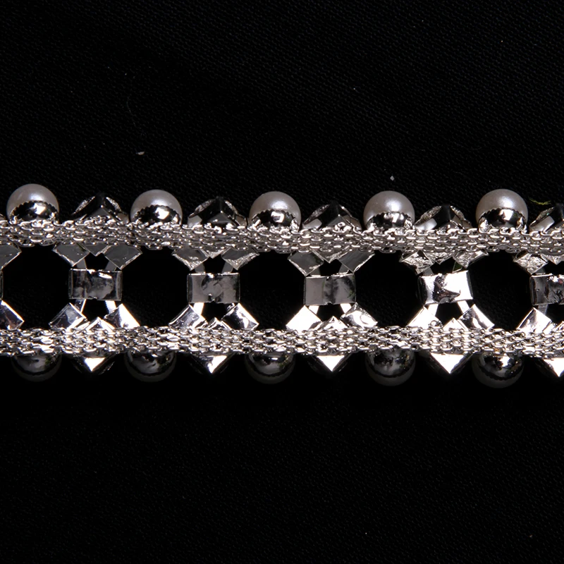 1 ярд 2 см лента серебро золото хрусталь стразы жемчужная цепочка планки ручные