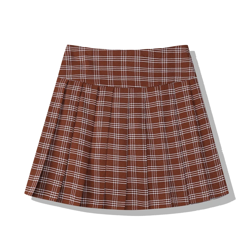 2019 Новая мода Женская одежда для взрослых Ретро Высокая талия плед линии