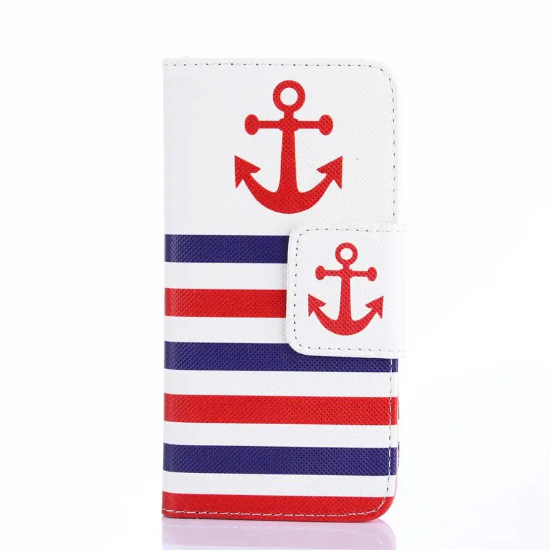 Разноцветная Pattern Якоря Слот Для Карты Бумажник PU Кожа Стенд Флип Дело Чехол для