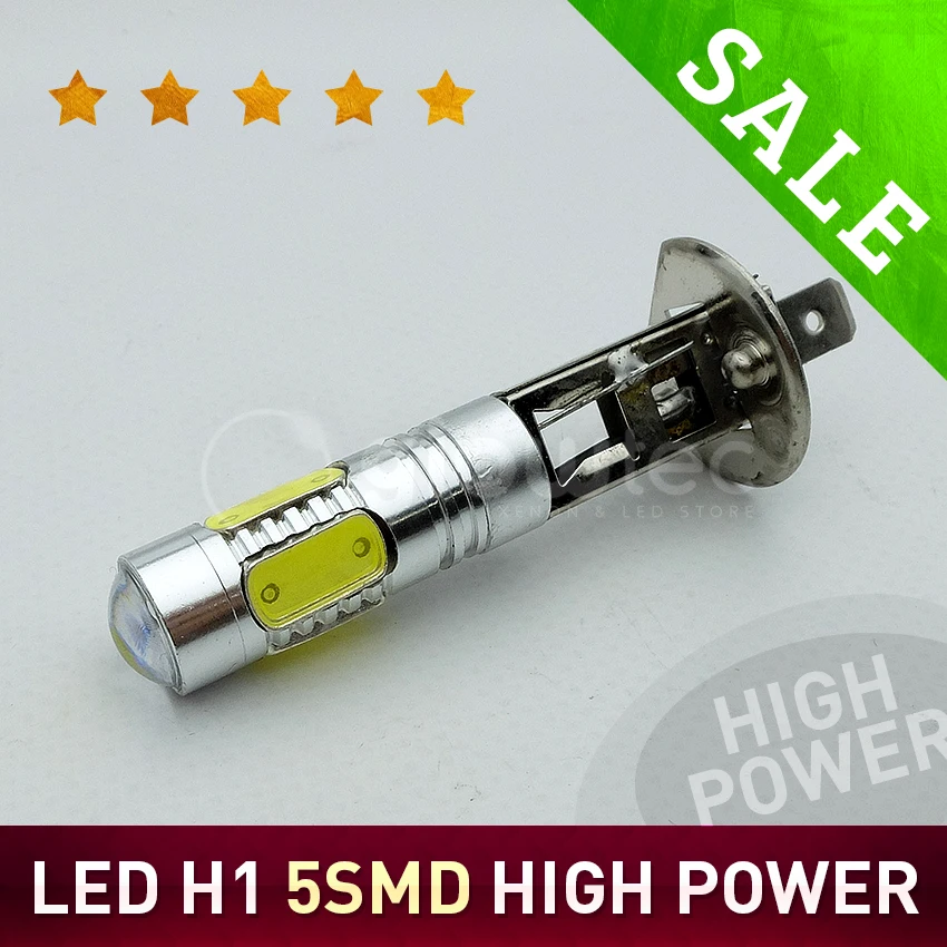 

1pc H1 Car 7.5W High Power 5 SMD LED headlight 5smd Bulb Fog Driving Light Lamp White 12V GLOWTEC