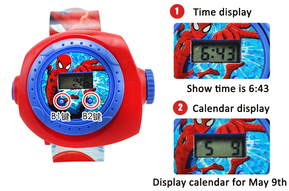 Детские часы Montre Enfant с 3D проекцией в виде Человека-паука для маленьких девочек и мальчиков, детские спортивные цифровые наручные часы relojes