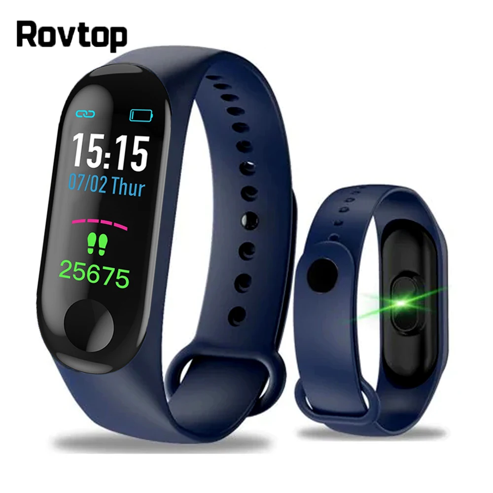 Rovtop M3 Plus, умный Браслет, монитор сердечного ритма, смарт-браслет, часы, фитнес-браслет, смарт-браслет с сменными ремешками