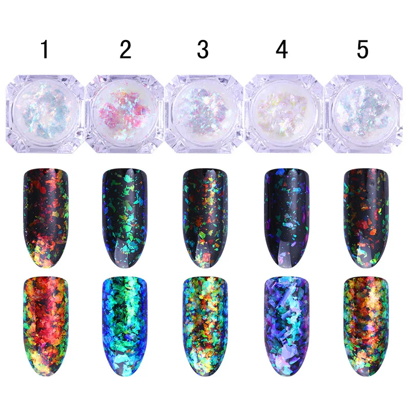 Хамелеоны для ногтей 1 коробка 0 2 г блестки порошок облачные переливающиеся