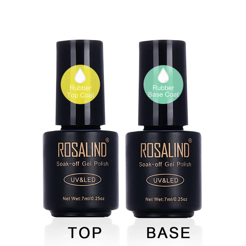 ROSALIND 1 шт., грунтовка для укрепления ногтей, чистый цвет, Гель-лак, замочить от белого цвета, основа и верхнее покрытие, лак, дизайн для маникюра
